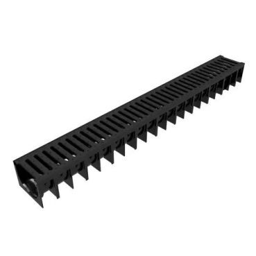 Aco 1m Black Plastic Channel Includes Plastic Grating